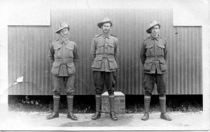William Charles Sorensen is the  soldier in the centre
Left: Arthur Stanley McCallum
Right: Hilton James Brooks.
