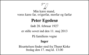 Peter Egedes 1927  2013