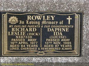 Richard Leslie (Dick) Rowley and Daphne Ida  (Louise) Rowley