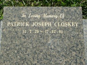Closkey, Patrick Joseph