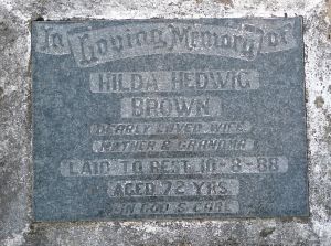 Brown, Hilda Hedwig, (nee Bergemann)