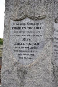 Charles and Julia Sarah Troedel,
Troedel Family Headstone in Melbourne General Cemetery,Carlton,Victoria, Australia