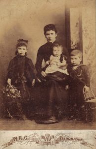 Ellen Clancy (nee Ring) with her children, Mary Ellen, James and Agnes Kate circa 1891