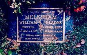 Headstone, Bill and Gladys Melksham
