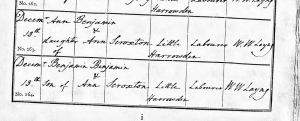 Ann Scroxton and Benjamin Scroxton, baptism, 13 Dec 1829  