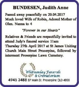 BUNDESEN, Judith Anne