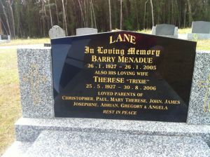 Barry Menadue Lane and Therese 'Trixie' Lane
