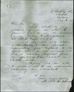 Letter to the 'Aust Imperial Force' 1921 from 'Albert William Arthur Andrews' regarding the where abouts of his brother 'Edward Mariner Andrews' who was in WW1, last known to be in Melbourne.